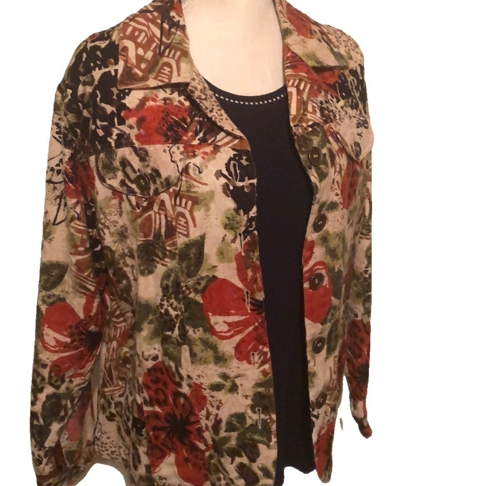 Bechamel jacket, abstract floral design. Xlg